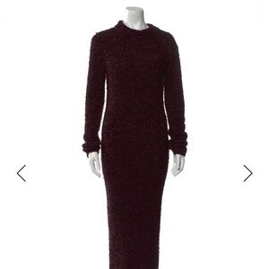 Helmet Lang Burgundy Sweater Maxi Dress